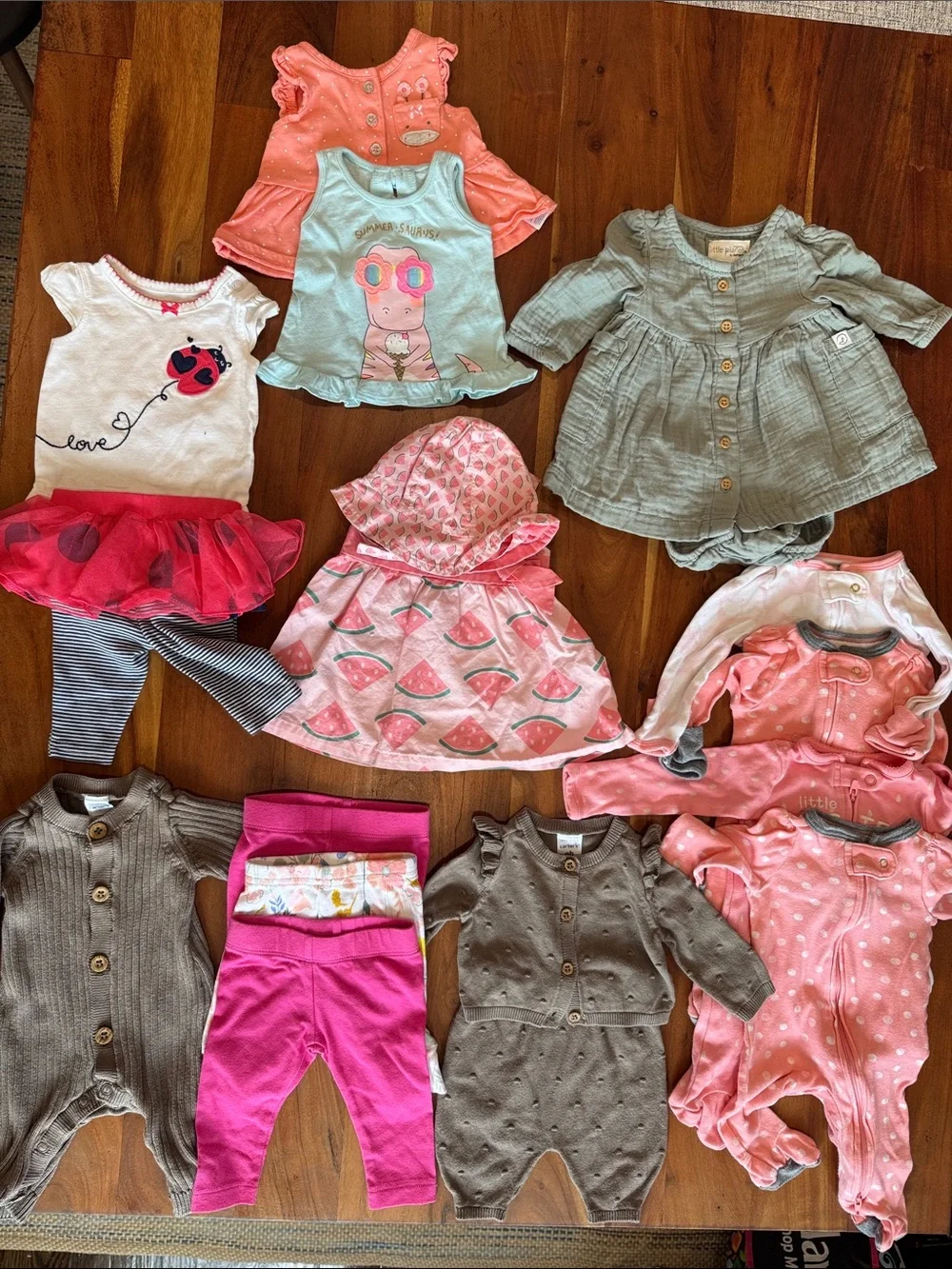 Mixed Baby Girl Clothing Bundle - Pink & Coral Accents